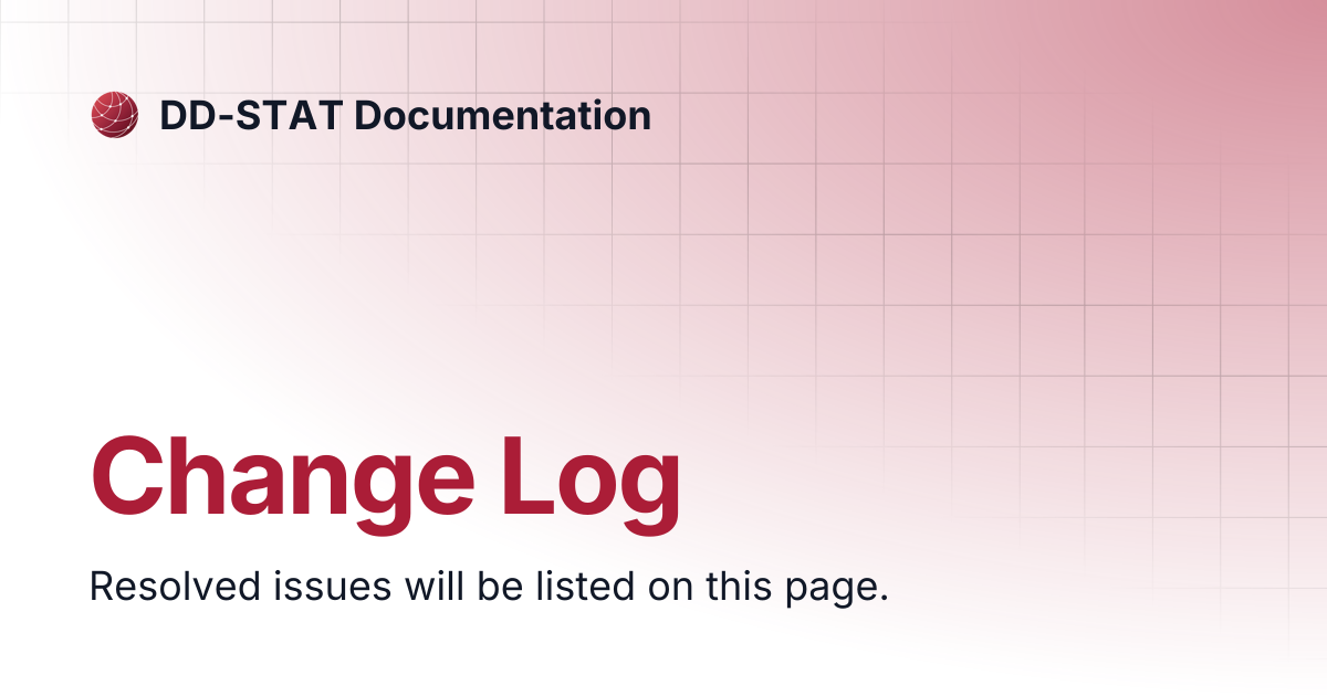Change Log | DD-STAT Documentation